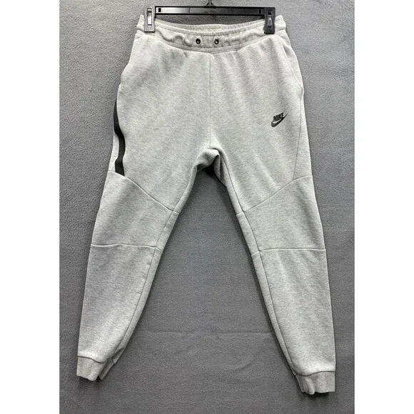Nike Men's Tech Fleece Jogger Sweatpants 805162-063 Heather Gray Black Small - Picture 1 of 15